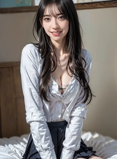 arafed asian woman in a skirt and a white shirt posing for a picture, japanese school uniform, japanese girl school uniform, wearing japanese school uniform, young gravure idol, realistic young gravure idol, young pretty gravure idol, Seifuku, cute schoolg...