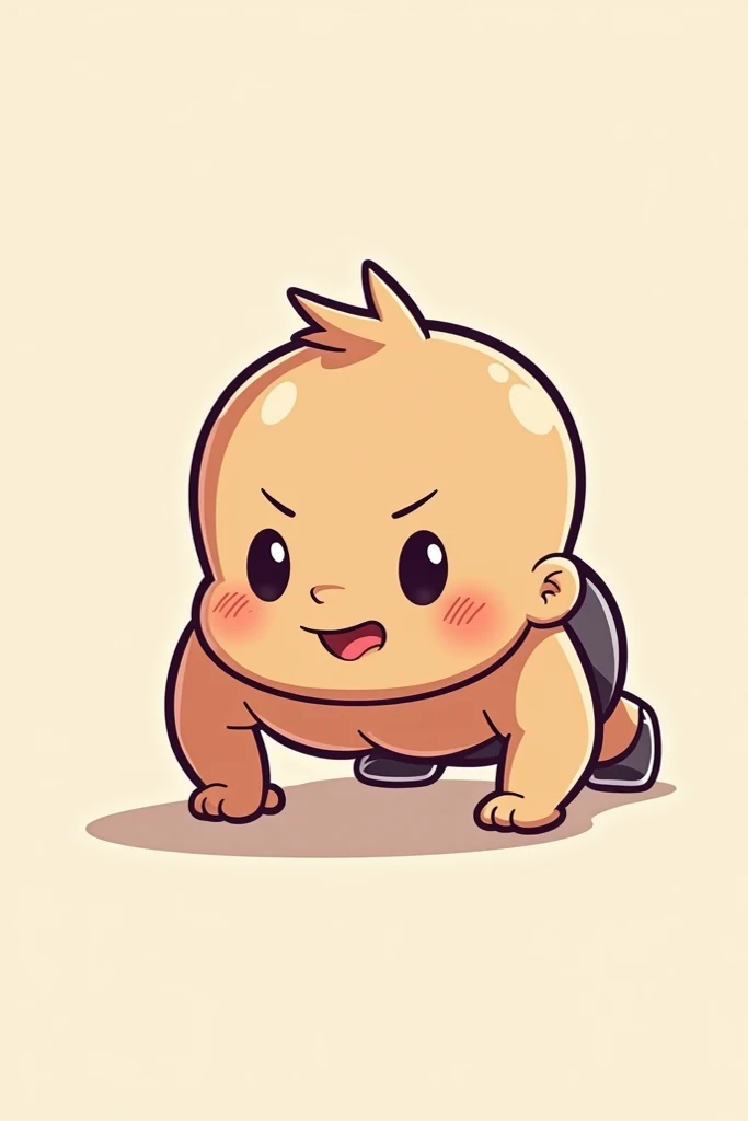 Make a chibi character doing push ups 