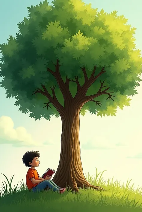  Literary Text
Title :  The friendly tree
In a green and sunny park ,  there lived a tree called Tito .  Tito was big and leafy , , but what he liked most was talking to the ren who were playing under his shade.
One day, Well se sentó junto a Tito con un l...