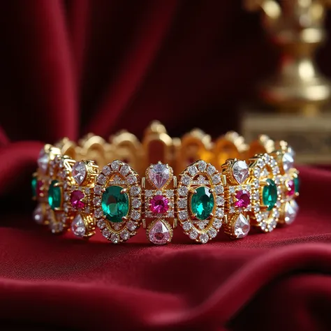 A luxurious and luxurious bracelet using lots of jewels