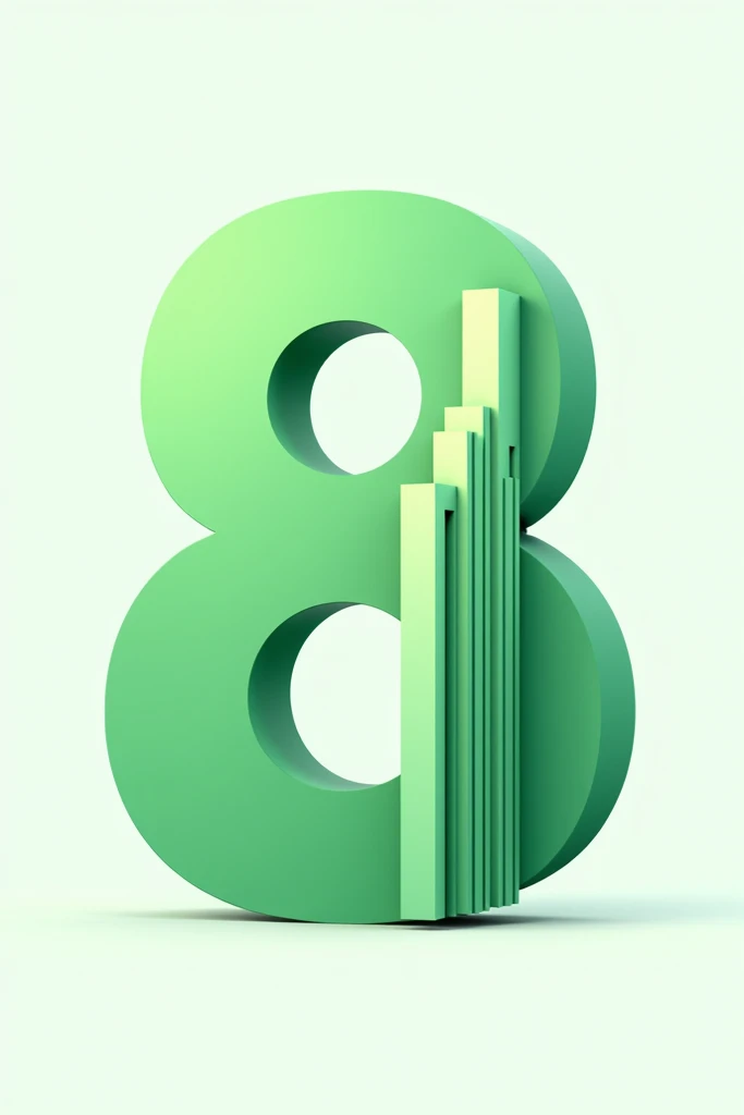 Make me a building-themed logo and the number eight in green