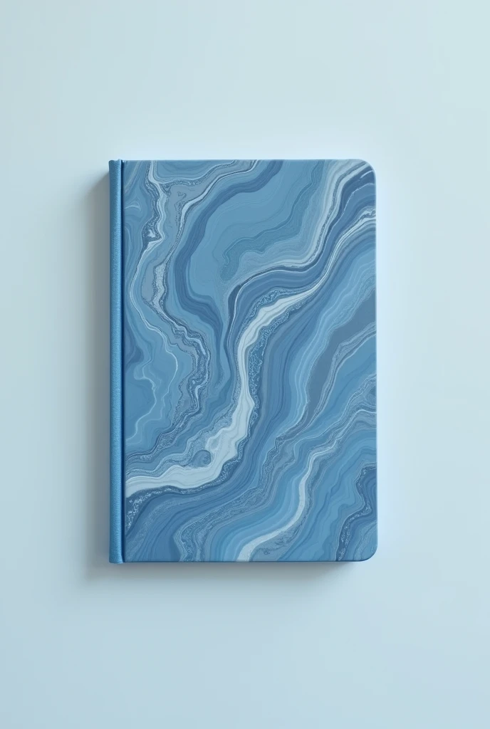 Blue Composition notebook cover with marble design print on it
