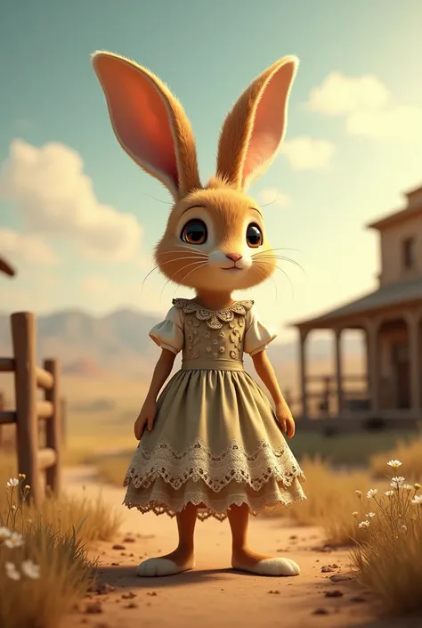 Rabbit in a Western-style dress