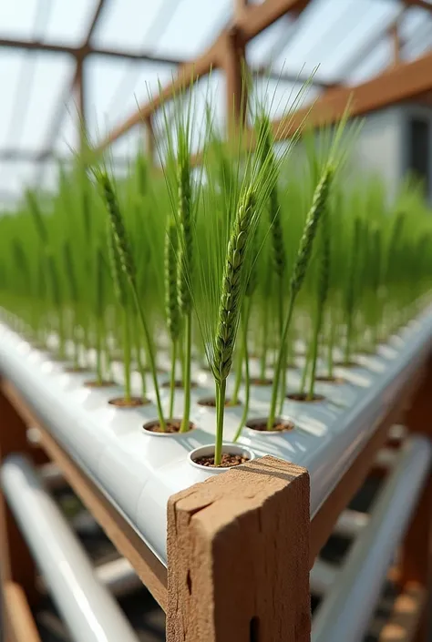 hydroponics barley simple design layout made by lumbers. With pvc pipe, water irrigation and lightings