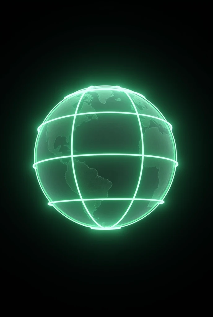 Create a bottomless globe with green lines 