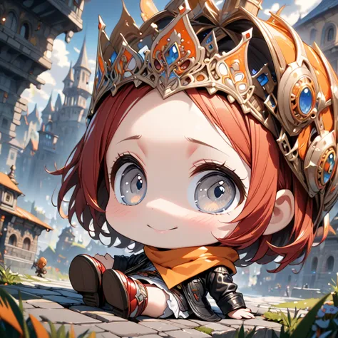 (masterpiece, super detailed, top quality, clear focus, dramatic scenes, cinematic), (deformed illustration, one chibi style girl: 1.3), shadows, (super high resolution, 8K), perfect dissection, perfect face, perfect skin gloss, (detailed  face, detailed g...