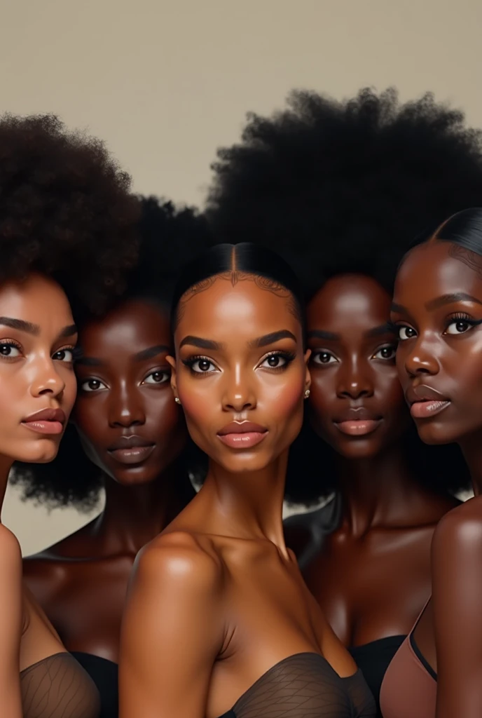 Five different shades of black women