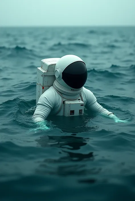 The astronaut whose half body drowned in the ocean