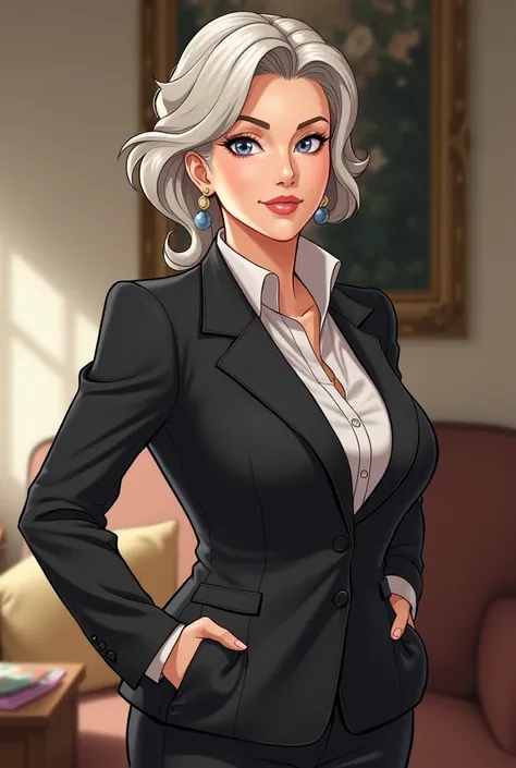 anime version of older american sexy milf in full clothing