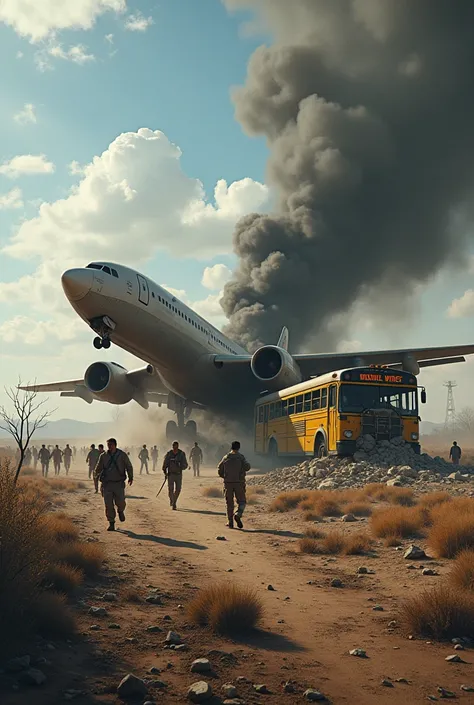 Plane crash bus