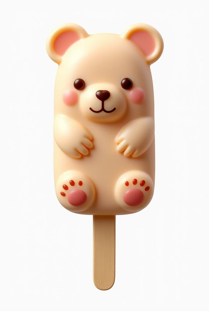 bear shape popsicle ice cream with transparent background