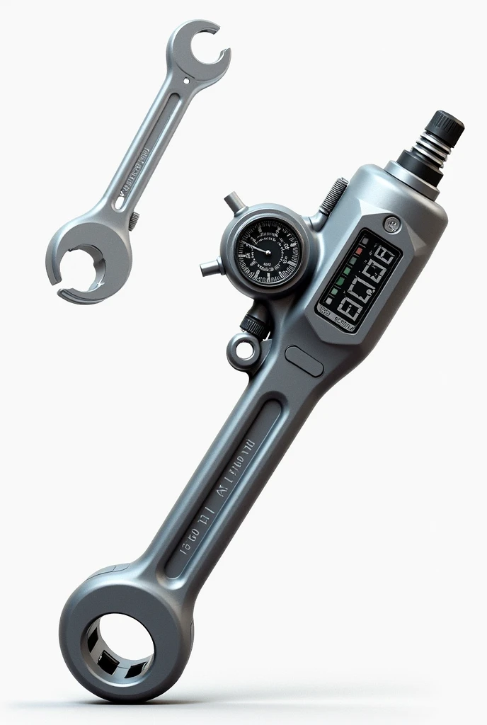 Create an aeronautical socket wrench that also has a dynamometric function with a display on the handle and a wheel to adjust the size of the compass 