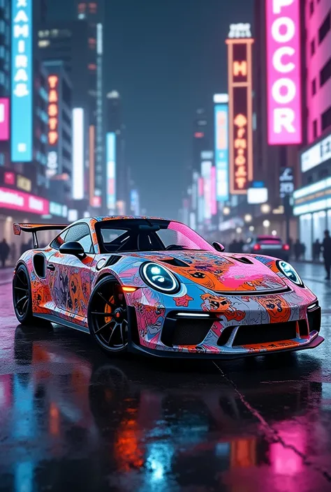 Porsche 911 in dragonball wrap