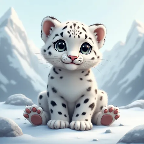 normal image . baby snow leopard  .