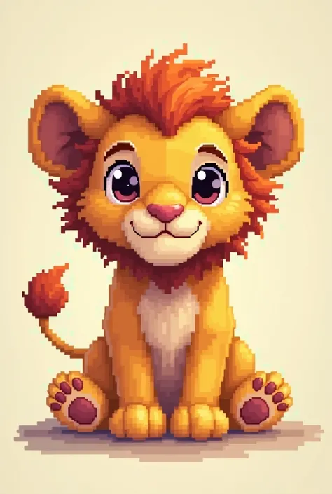 Baby lion pixel art 