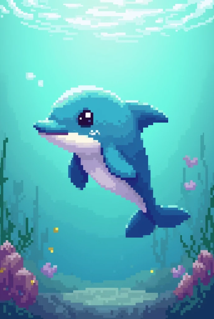 Baby dolphin pixel art 