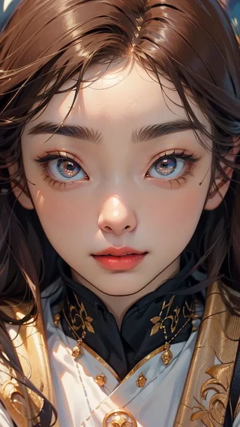 (((looking at the viewer))), solo,masterpiece,best quality,highres,Extreme detaildelicate face, Extreme detaildelicate eyes,(face alignment),fair complexion,Exquisite hairstyle,light-colored lips,A charming smile.Strong sense of detail and layer,rich and g...