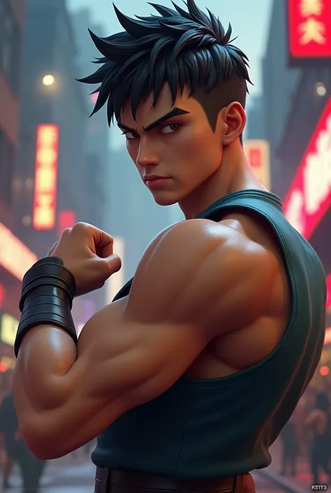 Street Fighter 6 video game Jamie Siu male character, semi realistic look