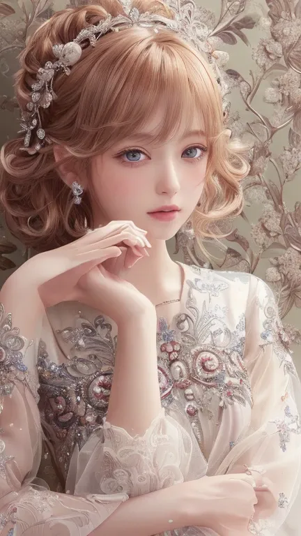 ((((Highest quality))))、(((Ultra-precision CG16K wallpaper)))、(((masterpiece)))、(((Very detailedな)))、(((Extreme detail)))、１people々&#39;woman、Mature woman、2 woman、((The Face of Japan))、((Very beautiful face))、((beauty:1.5))、((Straight semi-long hair:1.3、Blu...