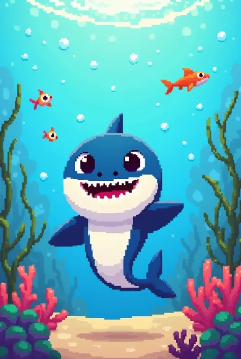 Baby shark pixel art 