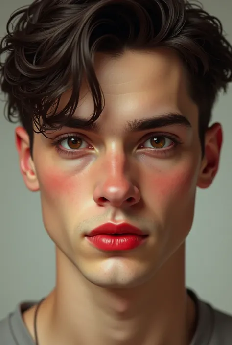 Yellowish-white , beautiful eyes,  red lips and his name is Isaac,  dark brown eyes ,  Ultra realistic, 