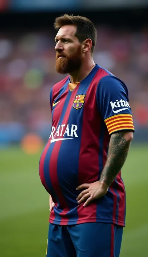 Messi is very worried about his growing belly. Despite being one of the greatest football players in history, hes noticing some changes in his body and feeling self-conscious. He’s been training hard, but with his busy schedule and family life, he’s findin...