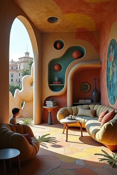 An interior of a designer house inspired by Salvador Dali