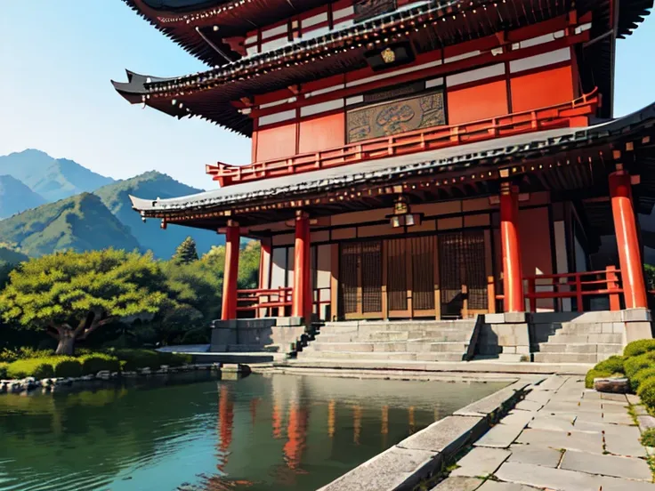 ((masterpiece, highest quality, 4k, 8k, 32K, masterpiece:1.2, ultra detailed, intricate details, highly detailed)),
outdoors, scenery, Japanese temple, huge temple, large number of people