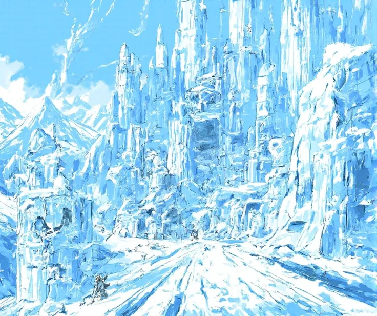 Ice Kingdom,  Pixel Art , sketch, masterpiece