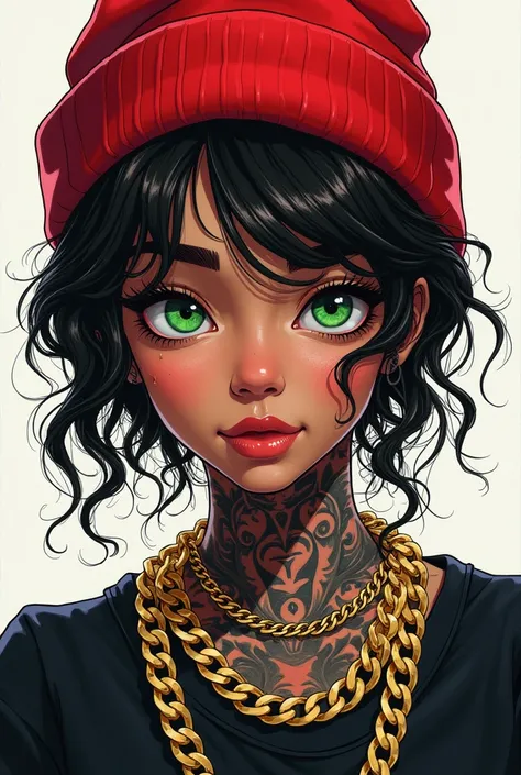 Beautifull black light skinned woman, , bare face, no make up  wearing  gold Chains, avant-garde, Fantasy Art, Wallop Art, Intense watercolor, Watercolor Art,  avant-garde波普艺术, rich and colorful,   surrealism, masterpiece, best quality, Official Art, Clear...