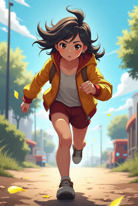 A doing walk . Anime pic