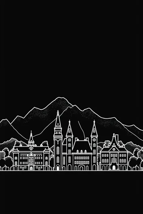 creat a black vector image of  Austrias landmarks .