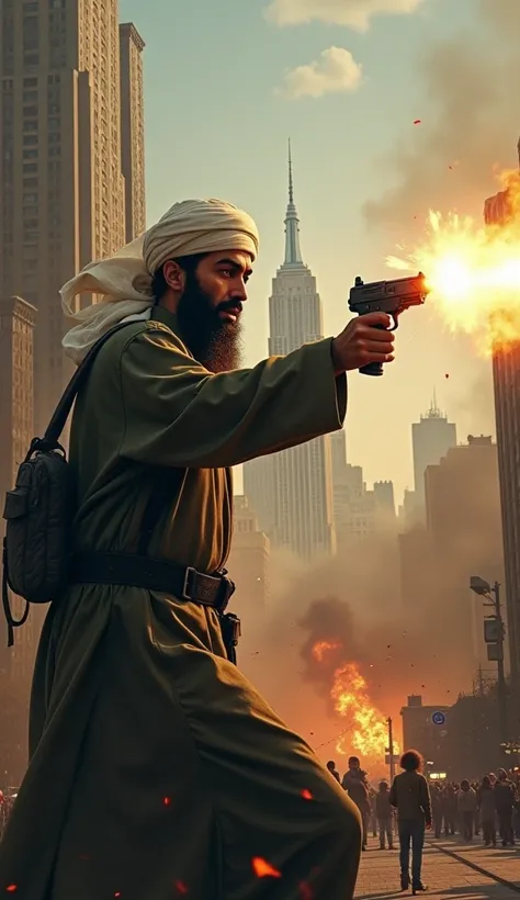 Osama bin laden firing at newyork 