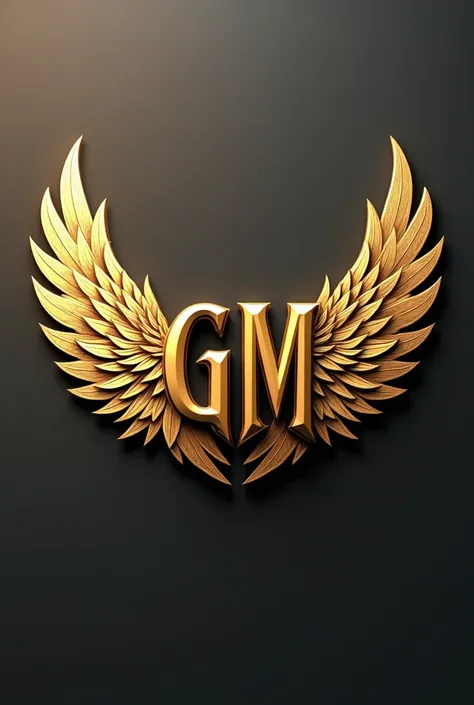 Imaginez le logo avec les lettres GM en couleur or entourées dailes Angers or écrit GÉNIAL MUSIC juste en dessous 