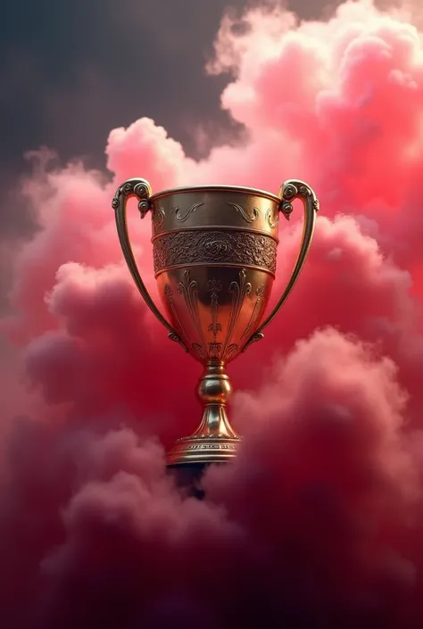 (IMAGEM RAW), ( High Definition), (best shade), realistic, CENTRALIZED CHAMPIONSHIP CUP SURROUNDED BY SMOKE