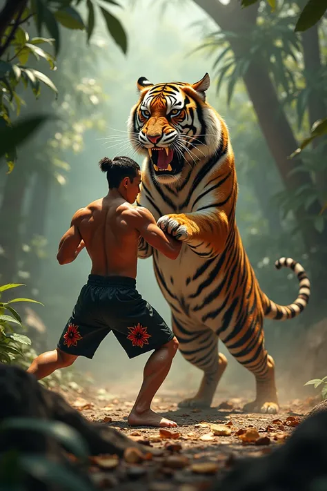 Muaythai and tiger
