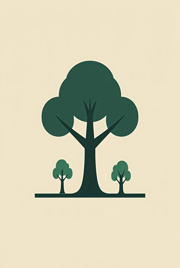 Create a logo in the shape of a large tree in the middle. Ask for a minimalist design