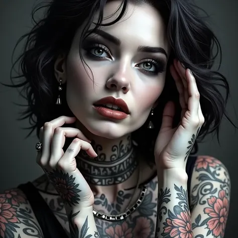 Gothic beauty tattooed 