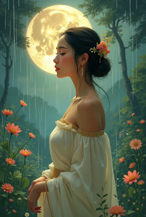  Please see the illustration of the text below

The Javanese poet ,  was able to depict the beauty of nature ,  also about a woman .  A beautiful woman who knew all the beauty of
Kapat season ,  and was an incarnation of a patron goddess of the moon . Even...