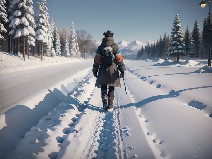  Unreal Engine , ArtStation 4k HD Trends,Footprints of snow,colorful footprints on snow