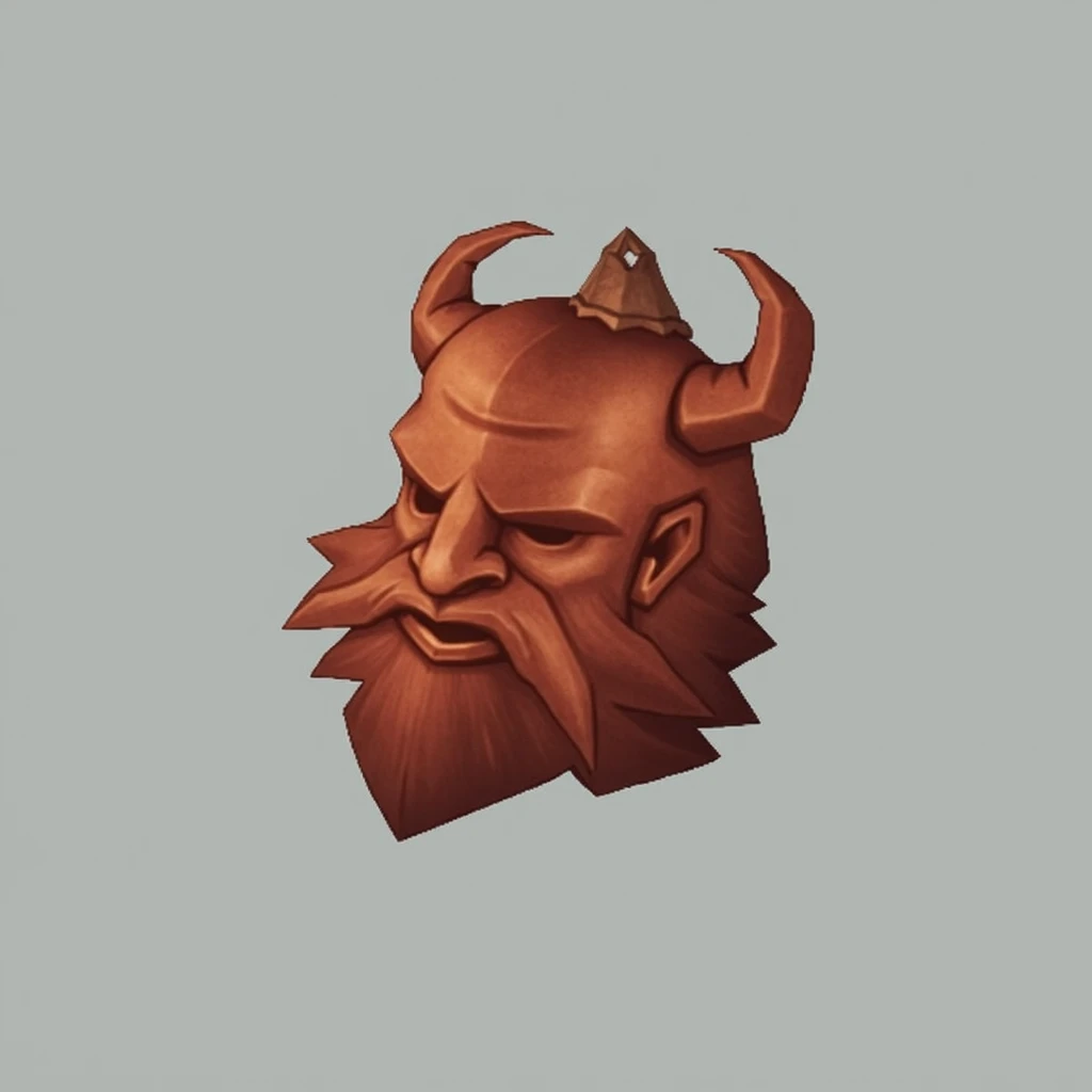 dwarf head, bronze, patina, hearthstone art style, playrix art style