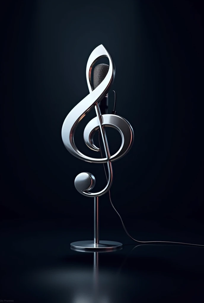 Logo, Microphone, Treble Clef, shine, dark 