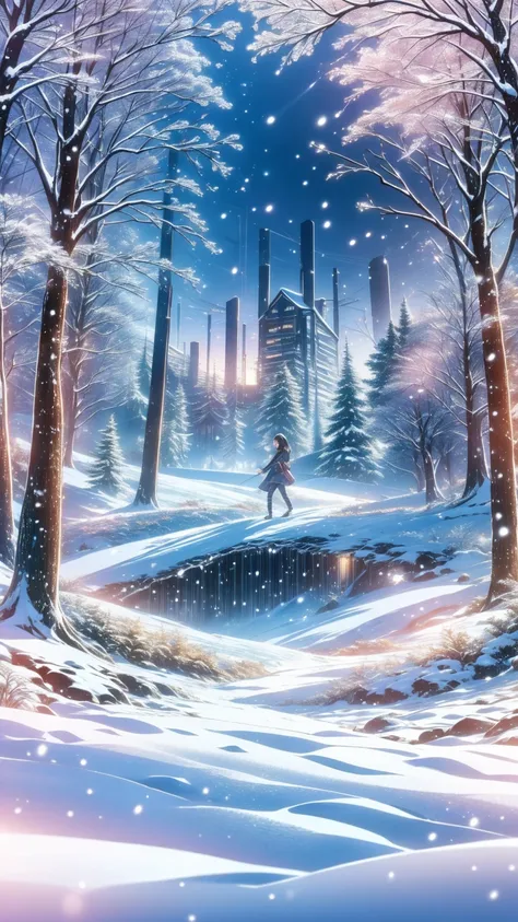 ,Snowfallを歩いて来た、 snow is falling 、Snow foot shape , girl,Very beautiful girl , Snow, (雪 covered landscape, Heavy Snow),Snowfall、 Walking through a city in a snowdrift、Footprints in a snowdrift ,Footprints of snow、
