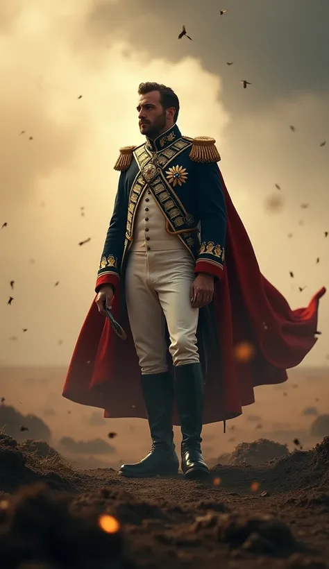 A slow montage of key moments: Napoleon victorious at Austerlitz, retreating in Russia, and standing alone after Waterloo. Fade to black with text: "Napoleon Bonaparte: The rise and fall of a legend." Use epic music to leave a lasting impression.


