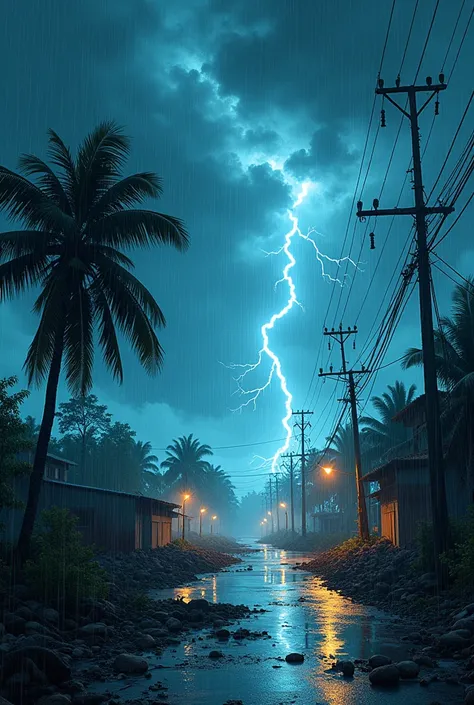  Please see the illustration of the article below

When Java has a rainy season,  which washed away all its contents and was accompanied by a hurricane so terrible , and lightning occurred in the region 