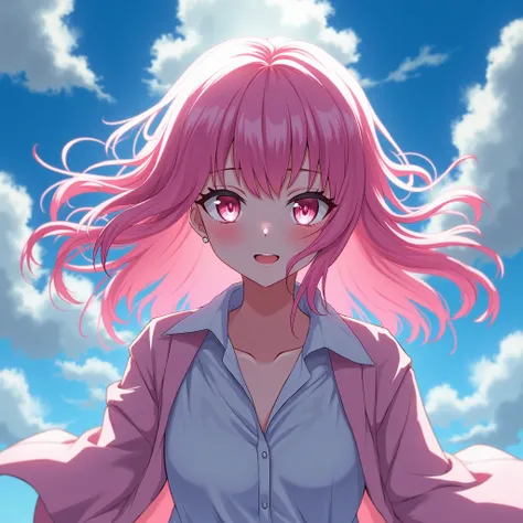 Give me ai  pink long hair  anime adult girl 
Passion background with tag name SKY 