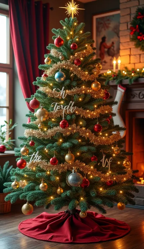 Christmas tree with the phrase THE BROTHERS JF written
