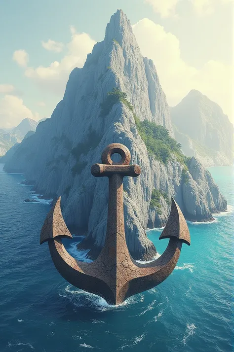 ((best quality)), ((masterpiece)), (detailed), Mountain that look like letter M then upside down boat anchor then JUST ADD LETTER DEW AND IEMELIF