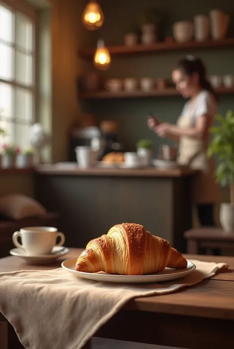 Cafe with croissant