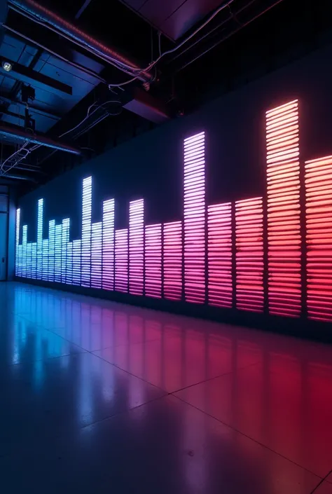 Graphic wall in the form of an equalizer